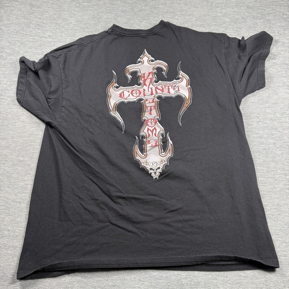 Count's Kustoms T-Shirt Men XXL Black Las Vegas Cross Graphic Short Sleeve‎ Tee